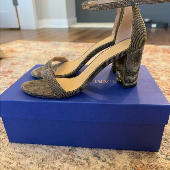 Stuart Weitzman Gold Strappy Heels